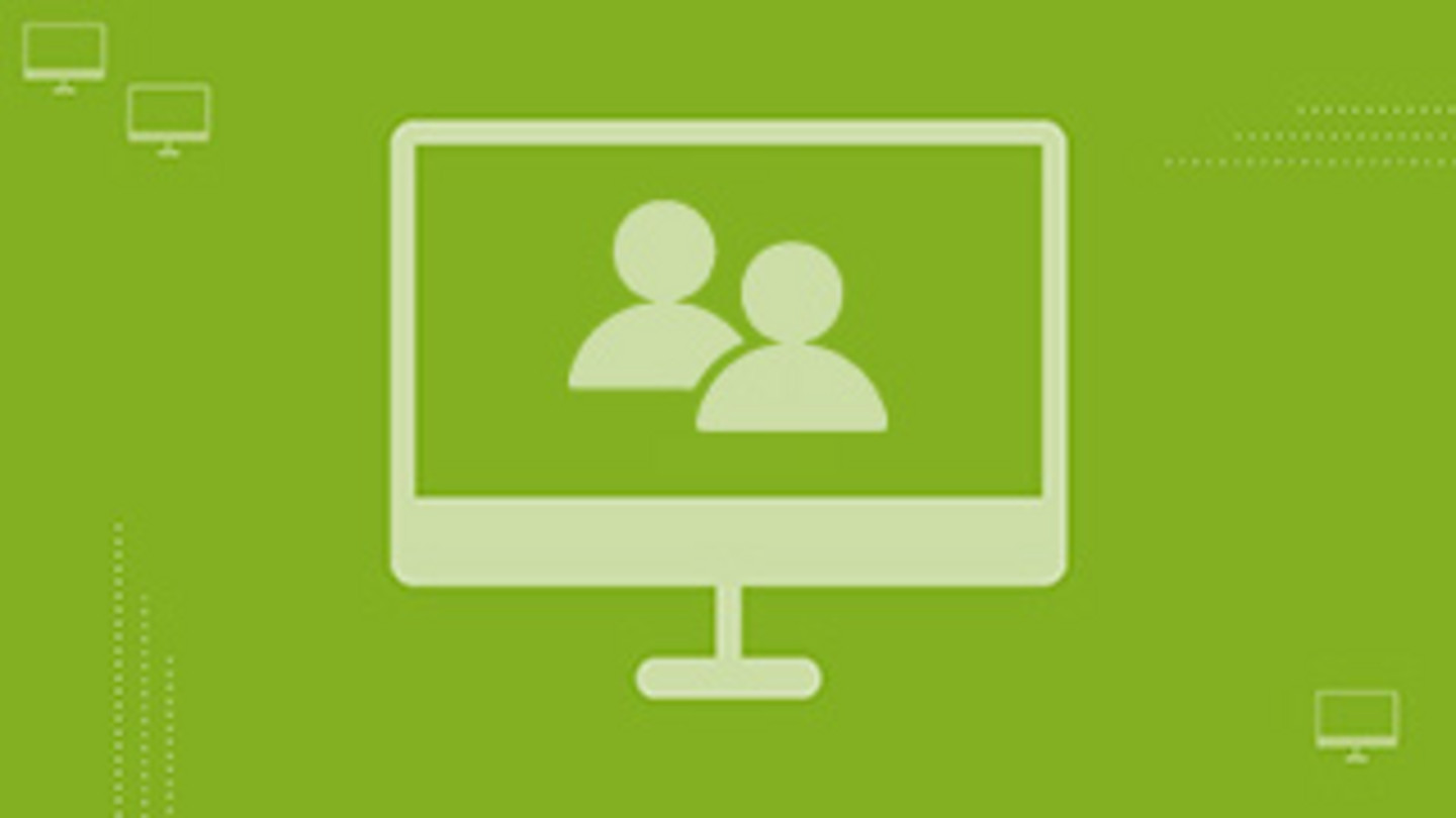 Onlineberatung - Piktogramm: Zwei stilisierte Personen auf einem Bildschirm Digital guidance - pictogram: Two stylised persons on one screen