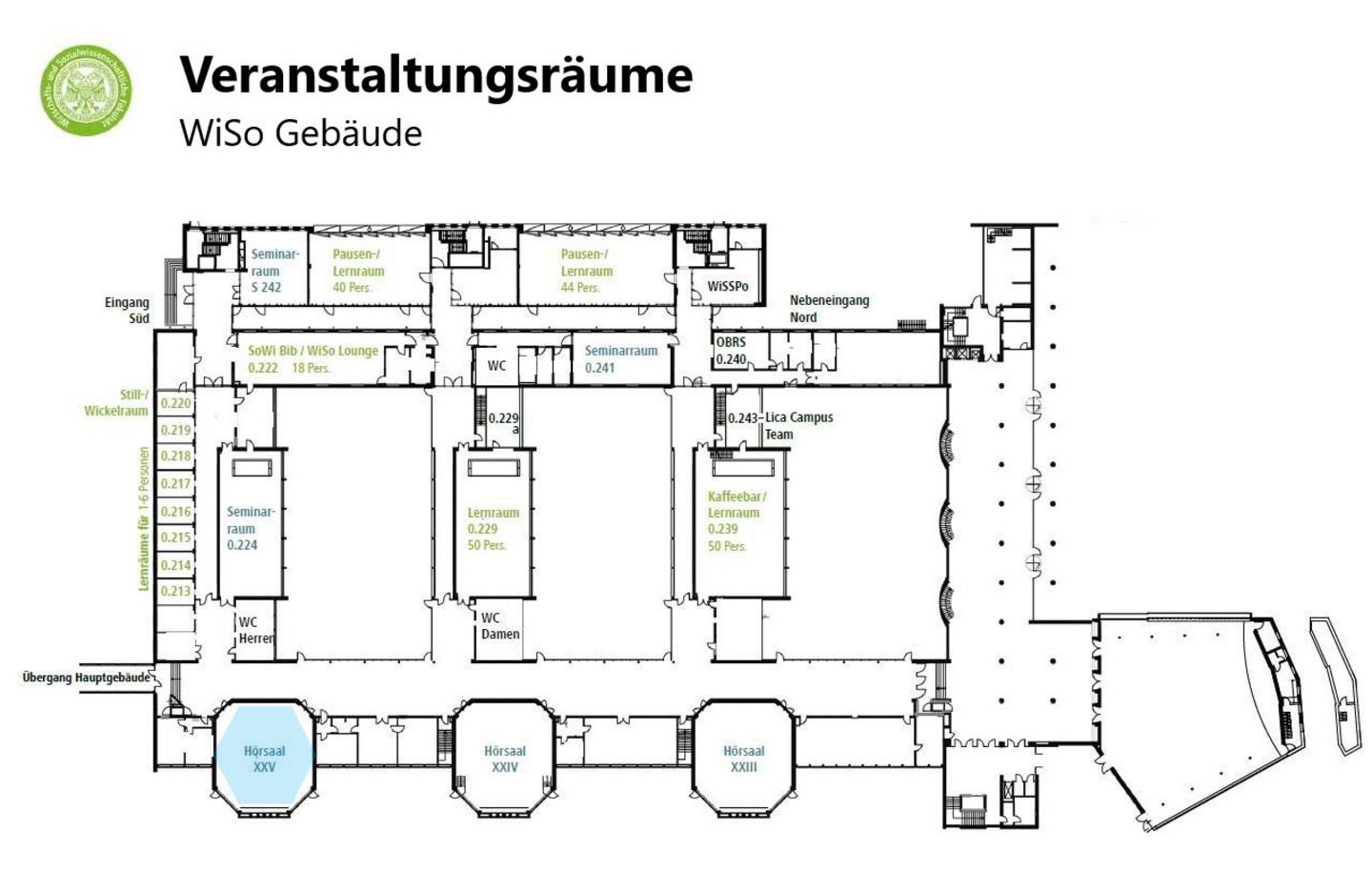 [This content is not available in "Englisch" yet] WiSo Veranstaltungsräume Hörsaal XXV Gutenberg Hörsaal