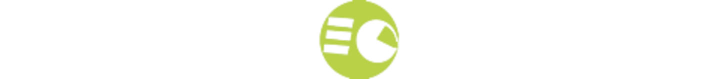 Ein Präsentationssymbol (Text und Grafik in grünem Kreis)