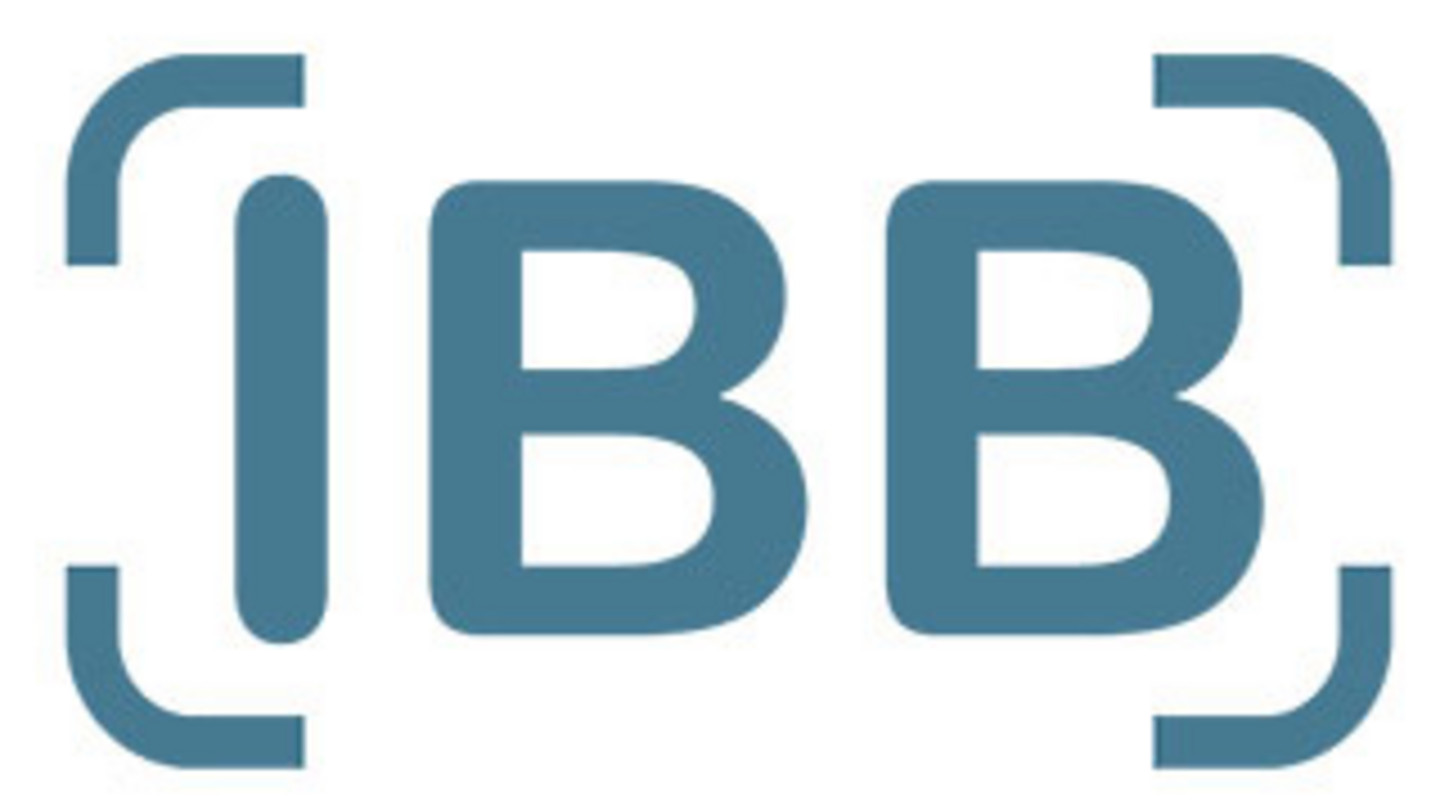 Logo des Instituts für Bankwirtschaft und Bankrecht an der Universität zu Köln e.V. (blauer Schritzug "IBB" in Rahmen mit an jeder Seite mittig zu 2 Dritteln durchbrochenen Rändern))