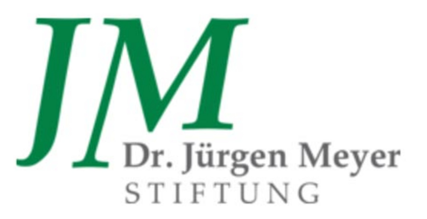 Logo der Dr. Jürgen Meyer Stiftung (grün schwarze Wortbildmarke mit den Inititialen J. M.)