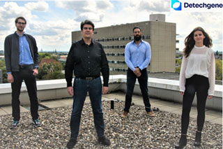 The four founders of Detechgene on a roooftop