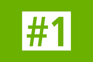 Ein weiß-grünes Icon „Hashtag1“