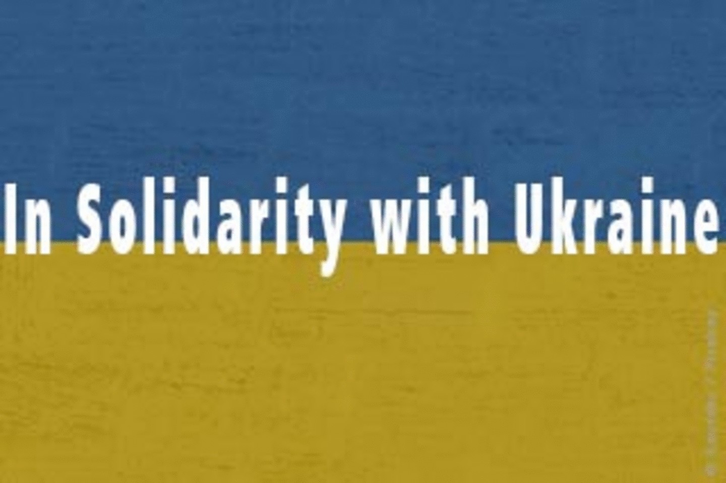 leicht stilisierte Darstellung der Ukrainischen Landesflagge, blauer über gelbem Streifen mit sandpapierartiger Oberflächenstruktur
